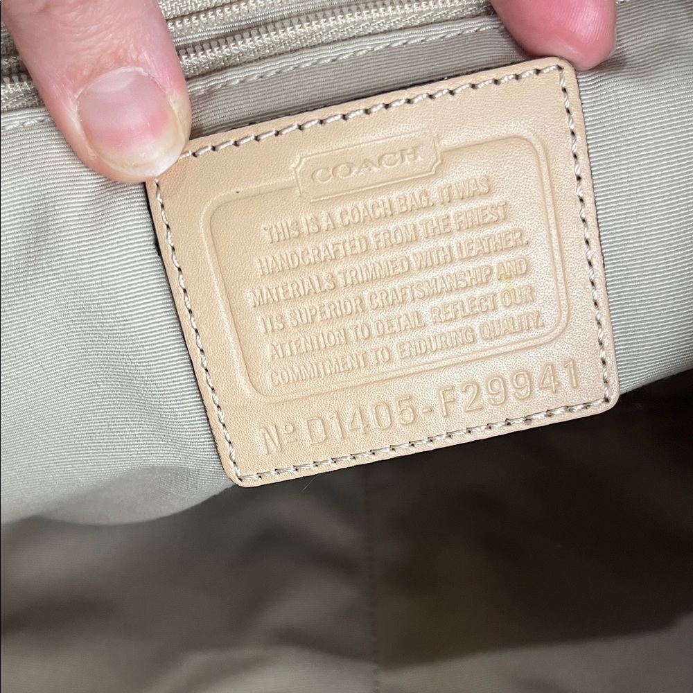 Coach Signature Beige and Pink Shoulder Bag - Picture 10 of 15